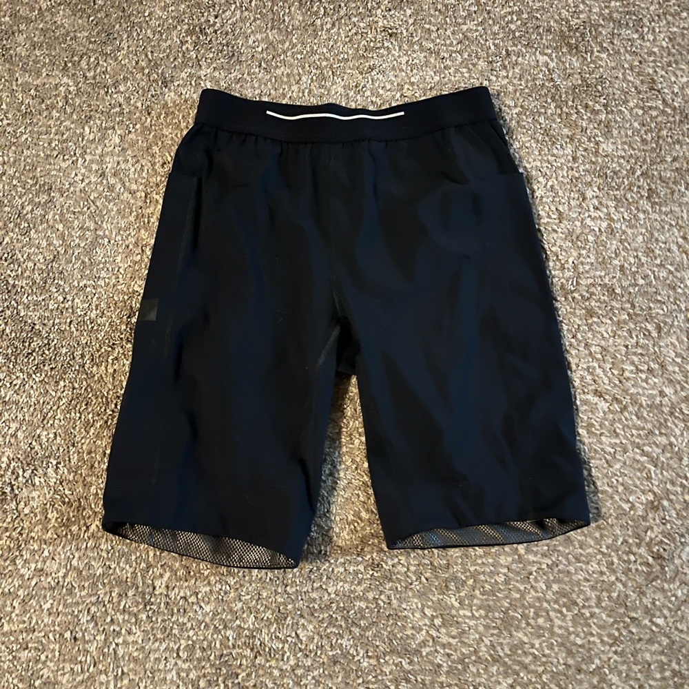 Black Athletic Shorts with Elastic Waistband
